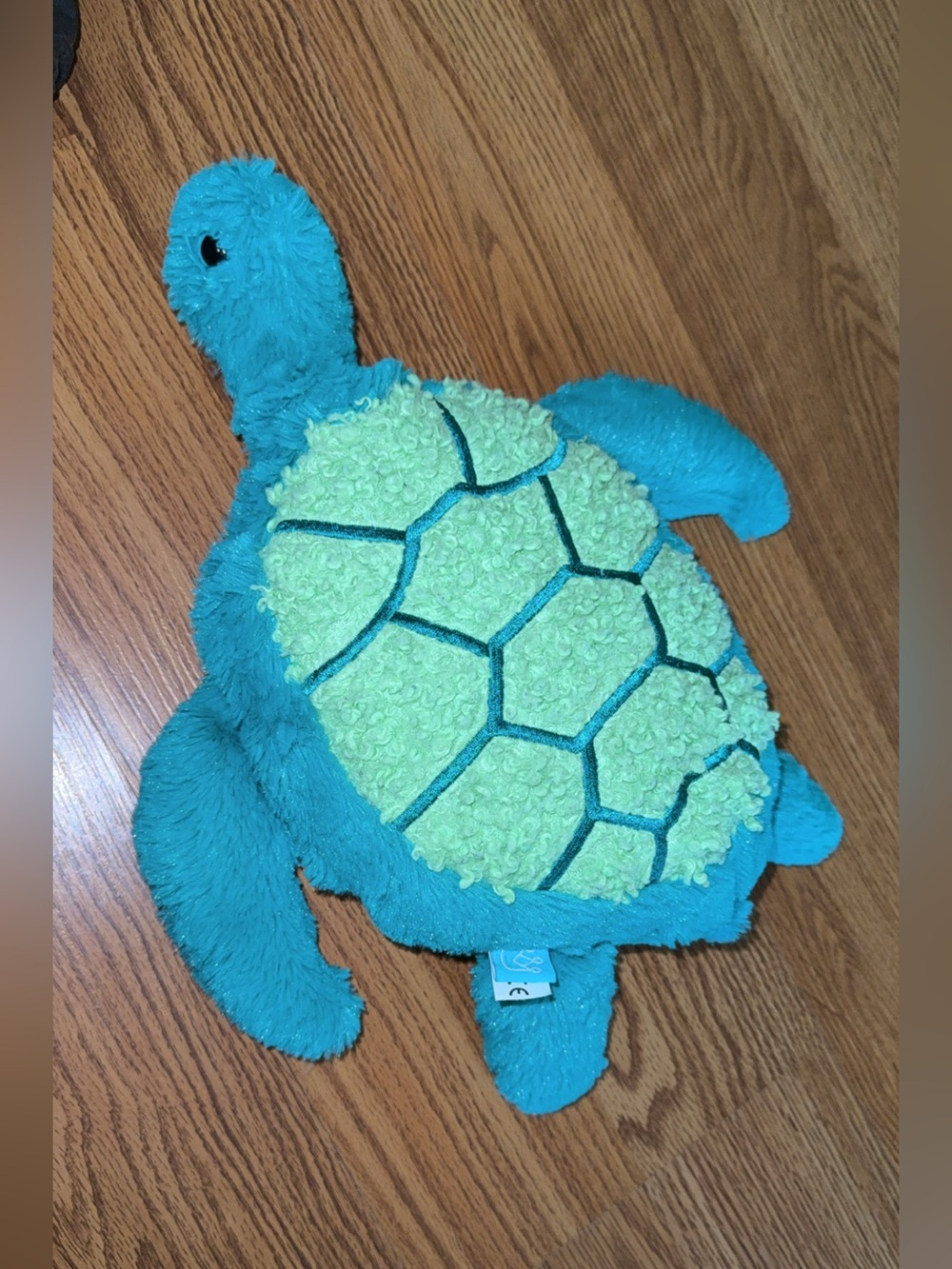 Plush Sea Turtle Toy - Teal & Lime Green